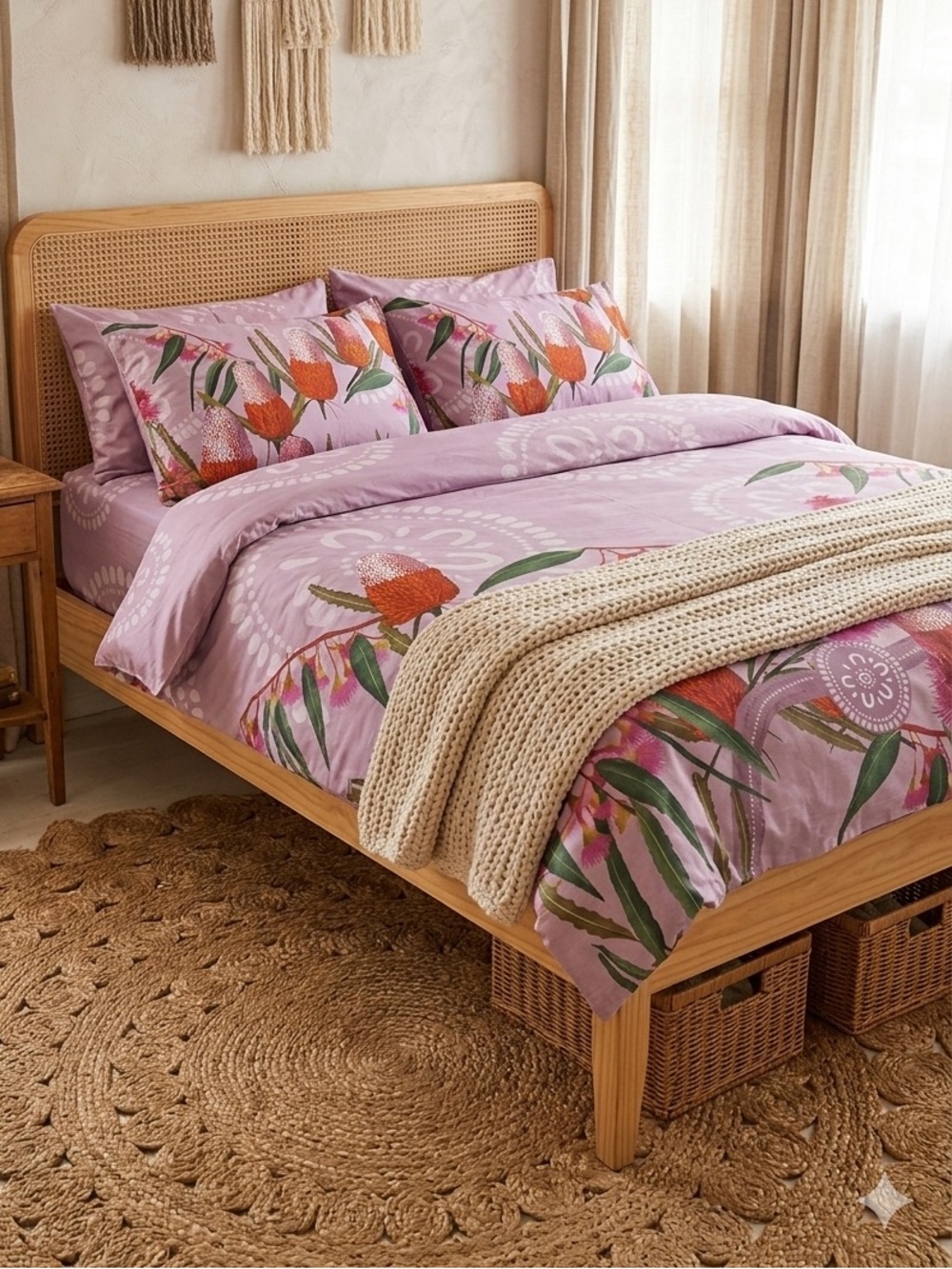 Bobbi Lockyer Full/Queen Duvet Cover Set Pink Australia